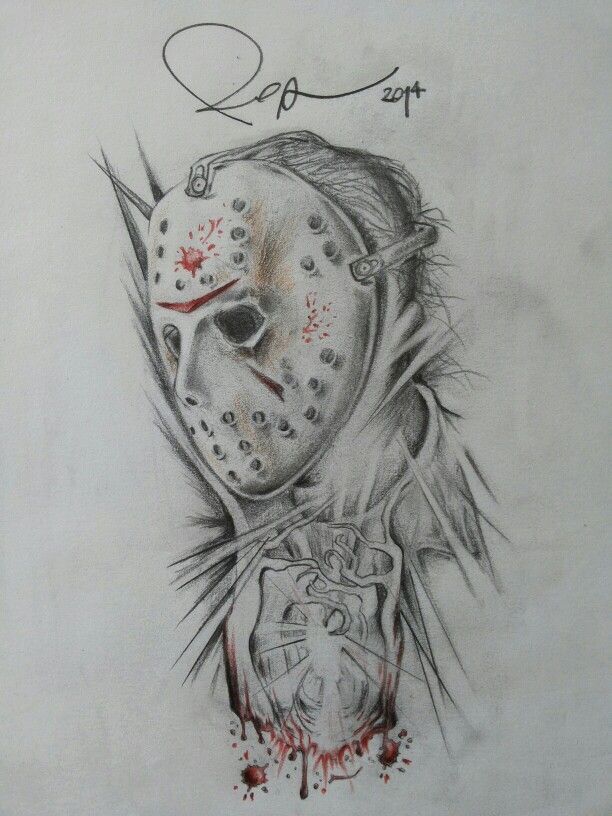612x816 Jason Voorhees Friday Venerdi Drawing - Jason Drawing
