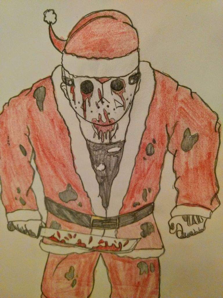 768x1024 Santa Jason Drawing Friday The Franchise Amino - Jason Drawing
