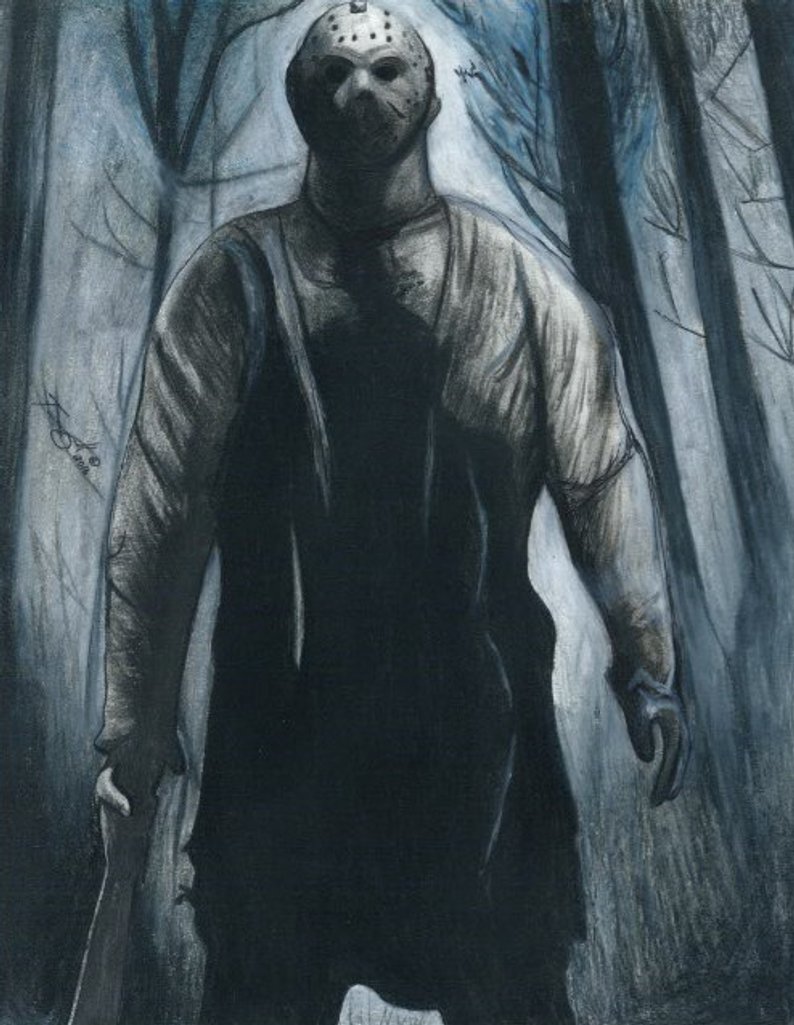 794x1025 Color Jason Drawing Inch Print Etsy - Jason Drawing