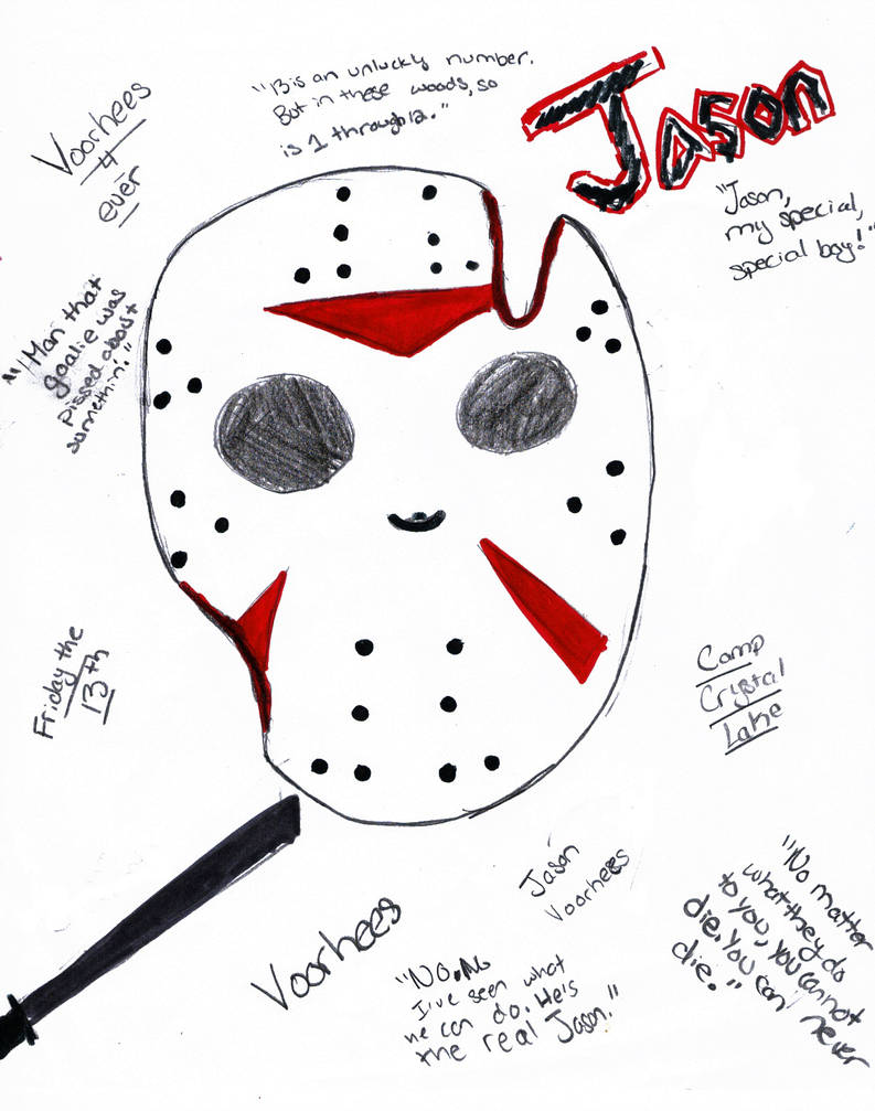 793x1007 Jason Mask And Quotes - Jason Mask Drawing