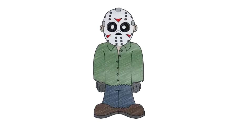 854x480 how to draw jason voorhees - Jason Voorhees Cartoon Drawing