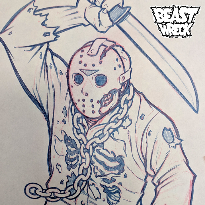 Jason Voorhees Cartoon Drawing