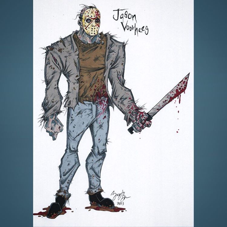 750x750 the bat's blog happy friday the enjoy my cartoon jason - Jason Voorhees Cartoon Drawing