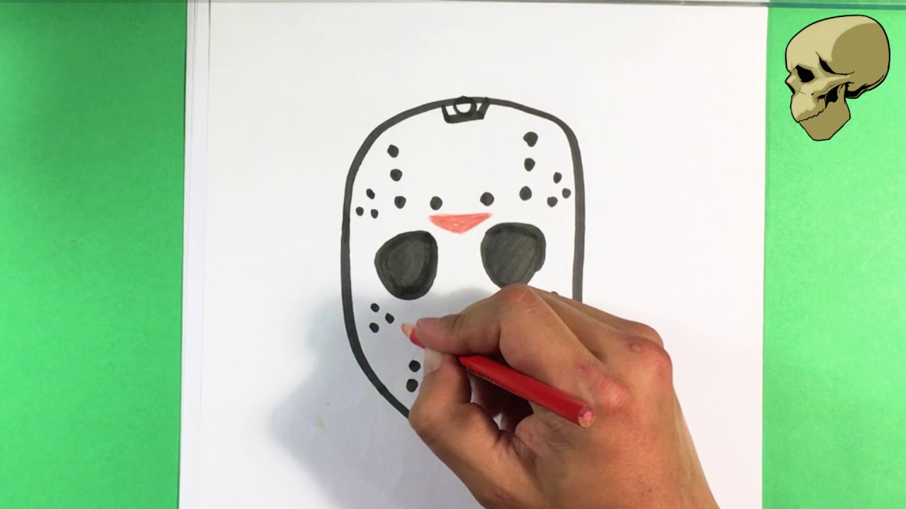 1280x720 how to draw jason voorhees mask - Jason Voorhees Cartoon Drawing