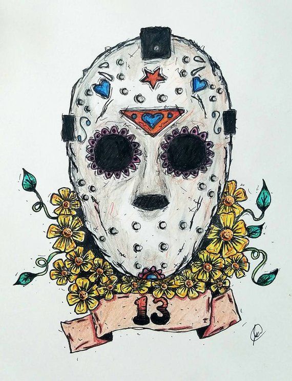 Jason Voorhees Mask Drawing at Explore collection