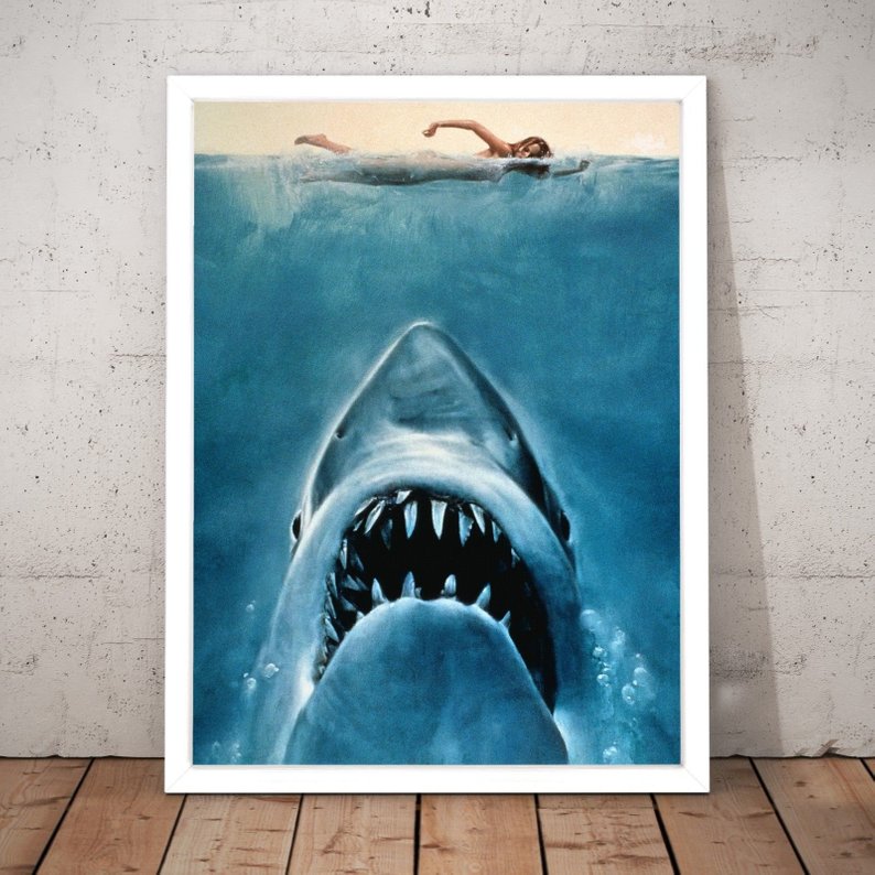 794x794 jaws classic movie horror thriller drawing art print etsy - Jaws Drawing