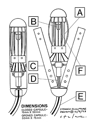 300x397 Meat, Metal, And Code Stelarc's Alternate Anatomical - Jaws Of Life Drawing