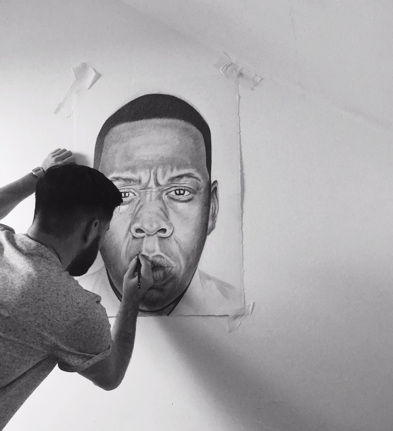 1369x1498 jay z images pencil drawing of jay hd wallpaper and background - Jay Z Drawing