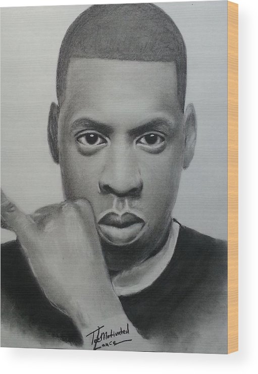 511x740 Jay Z Charcoal Wood Print - Jay Z Drawing