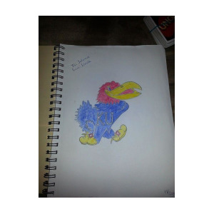 300x300 Ku Jayhawk Drawing - Jayhawk Drawing