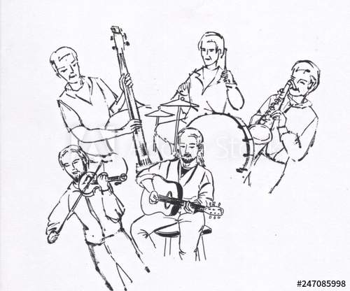 500x416 jazz band - Jazz Band Drawing
