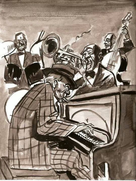 539x720 jazz band jazz - Jazz Band Drawing