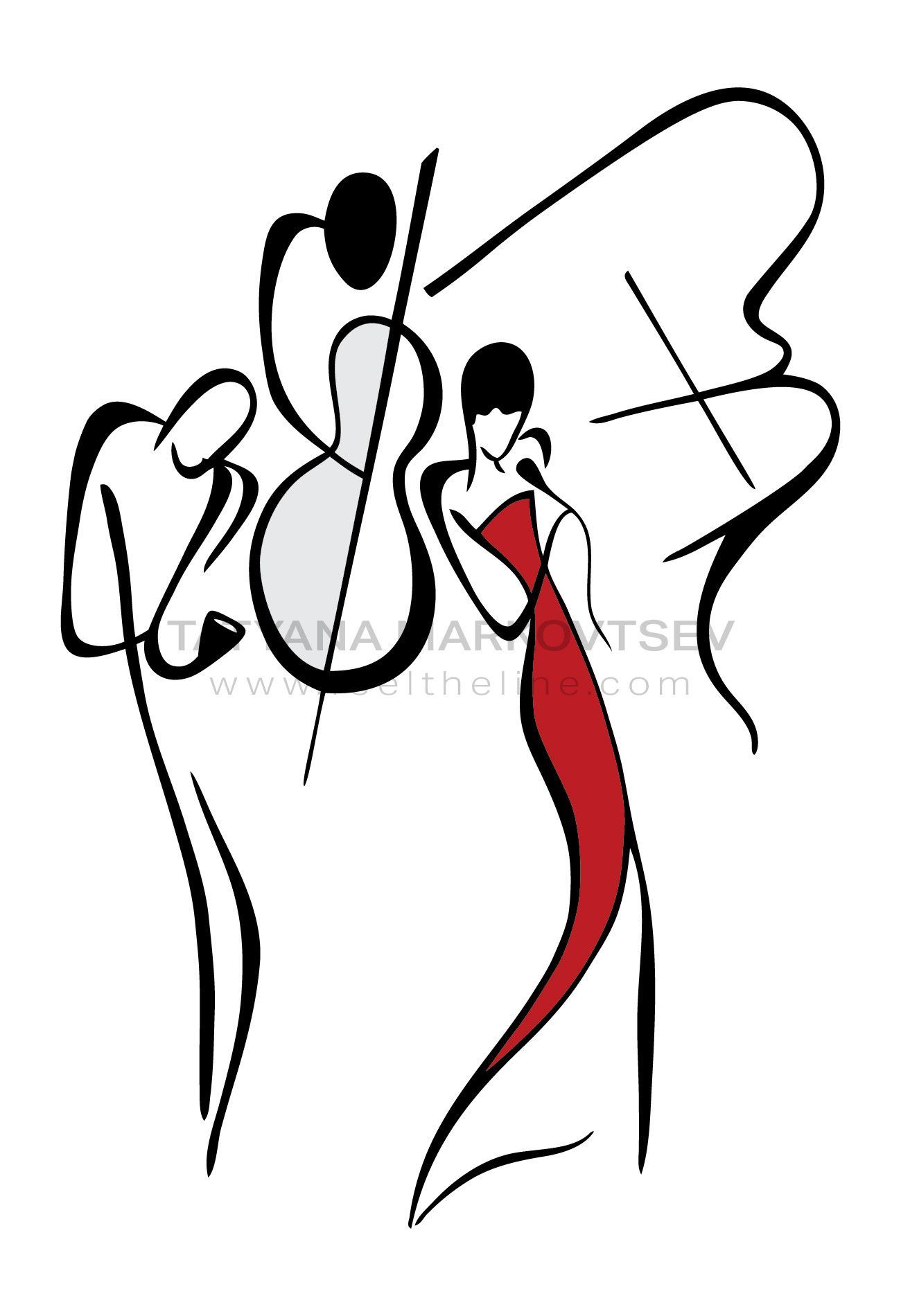 1300x1900 jazz band ii arts drawings, art, painting - Jazz Band Drawing