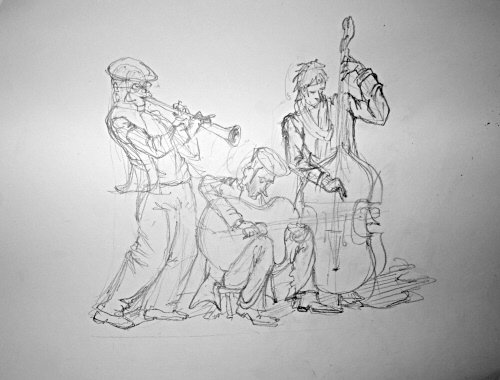 500x380 jazz band - Jazz Band Drawing