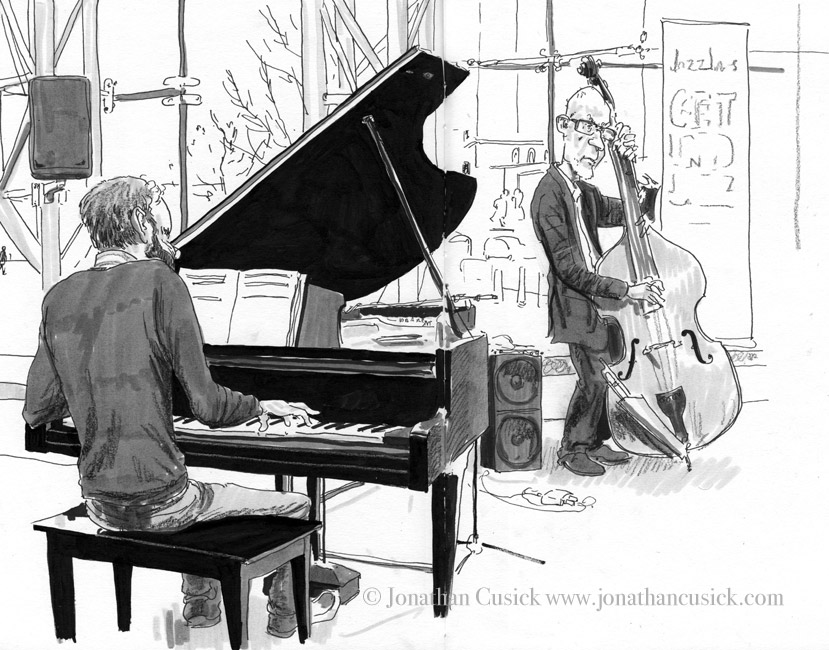 829x650 jonathan cusick studio tan diary jazz drawing, april - Jazz Drawing