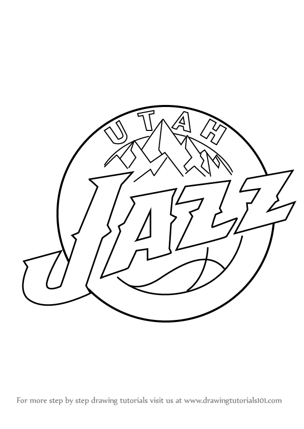 596x842 learn how to draw utah jazz logo - Jazz Drawing