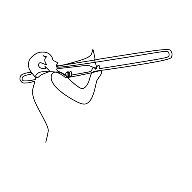 640x640 one line drawing of jazz trumpet player classical music instrument - Jazz Drawing