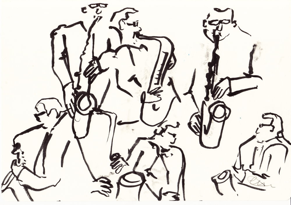 1000x707 shop jazz festival drawings lau art - Jazz Drawing