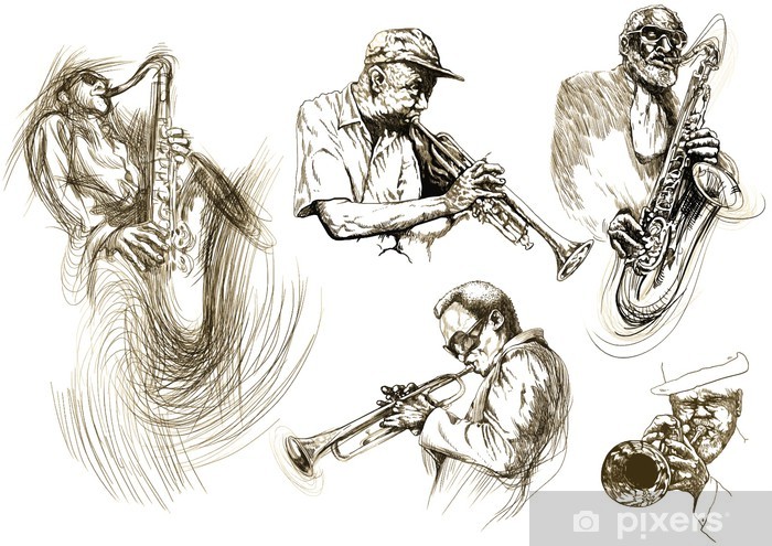 700x495 jazz men - Jazz Drawing