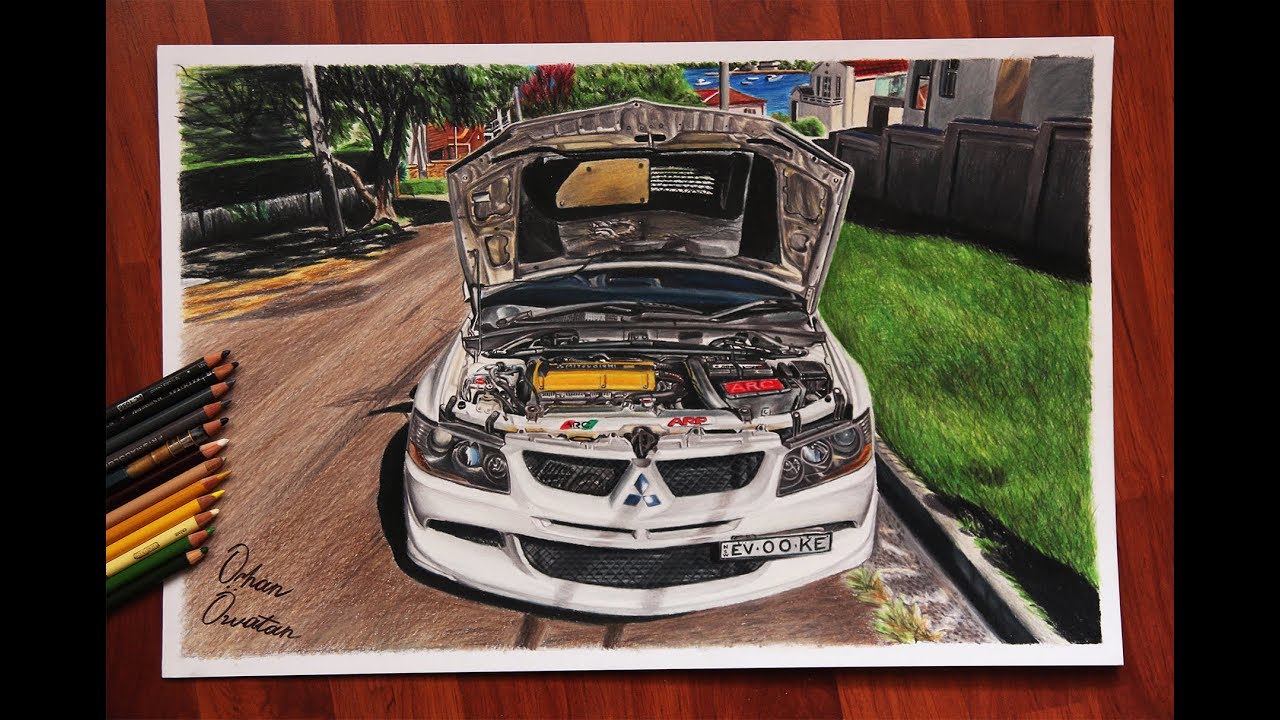 1280x720 evo engine bay jdm car drawing orhan - Jdm Drawing