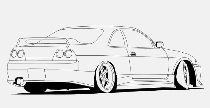 700x361 draw a drift car - Jdm Drawing