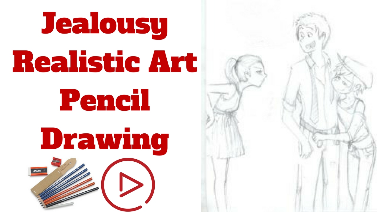 1280x720 Jealousy Realistic Art Pencil Drawing Draw Sketch - Jealousy Drawing
