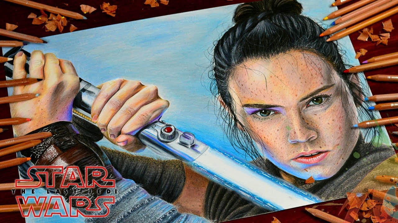 1280x720 Drawing Rey - Jedi Drawing