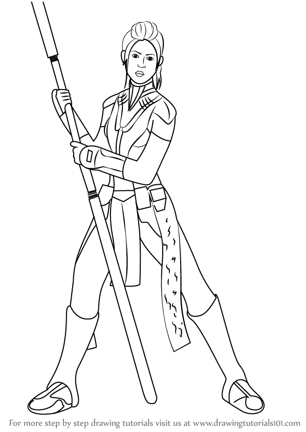 598x844 Learn How To Draw Bastila Shan From Star Wars - Jedi Drawing