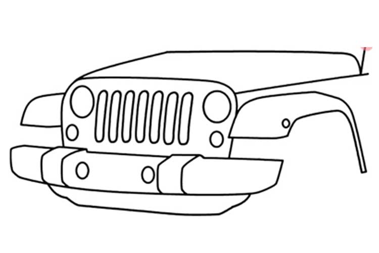 750x500 How To Draw A Jeep Step - Jeep Line Drawing