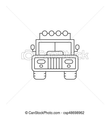 450x470 Jeep Line Icon Jeep Vector Thin Line Icon Isolated Symbol Logo - Jeep Line Drawing