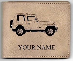 300x250 Jeep Wrangler Leather Billfold With Drawing And Your Name On It - Jeep Wrangler Drawing