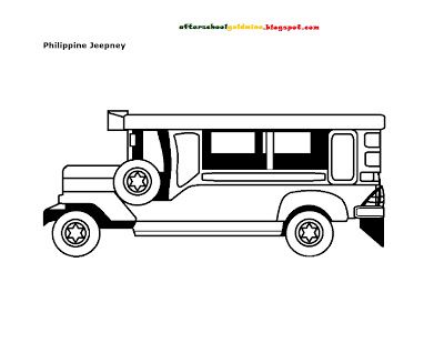 400x309 Free Coloring - Jeepney Drawing