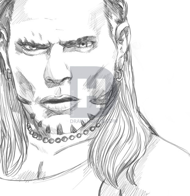 624x643 How To Draw Jeff Hardy, Step - Jeff Drawing