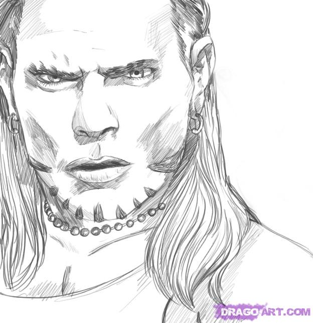624x643 Step How To Draw Jeff Hardy - Jeff Hardy Drawing