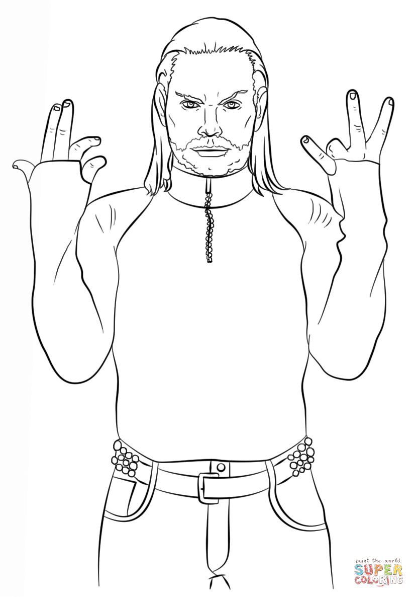 824x1186 Wwe Jeff Hardy Coloring Page - Jeff Hardy Drawing