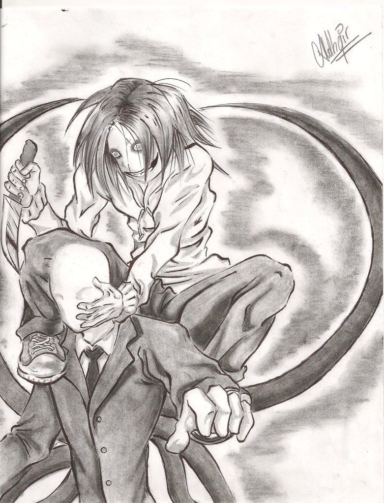 781x1022 easy creepypasta drawing jeff the killer vs slenderman - Jeff The Killer Drawing