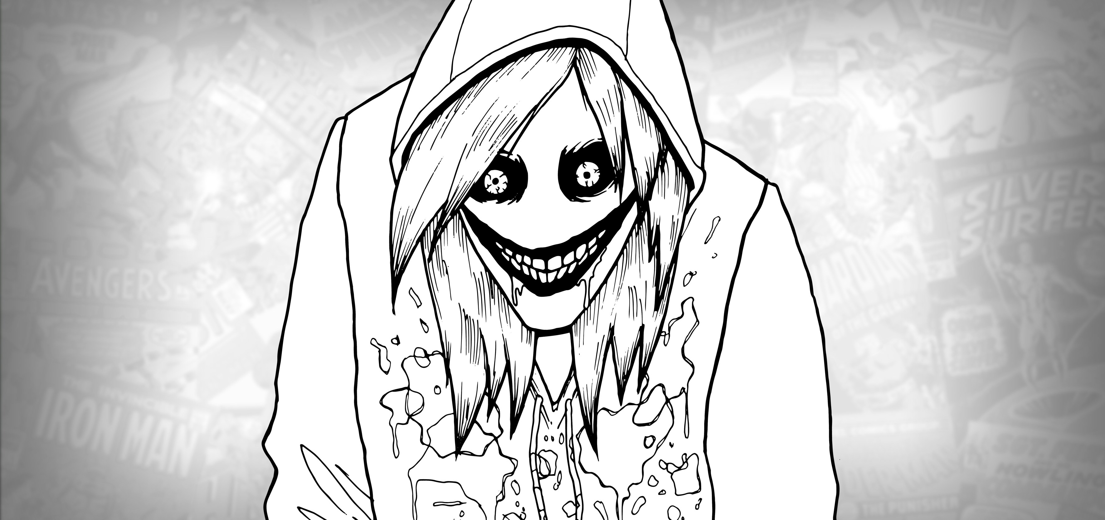 How To Draw Jeff The Killer - Jeff The Killer Drawing. 