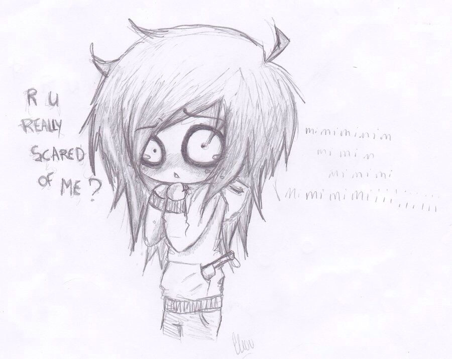 900x714 I'm Not Scared Of Him Jeff The Killer - Jeff The Killer Drawing Cute