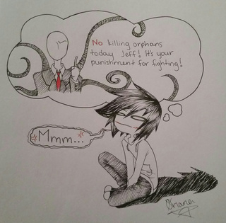 320x315 What I Imagine When Slenderman Punishes Jeff - Jeff The Killer Drawing Cute