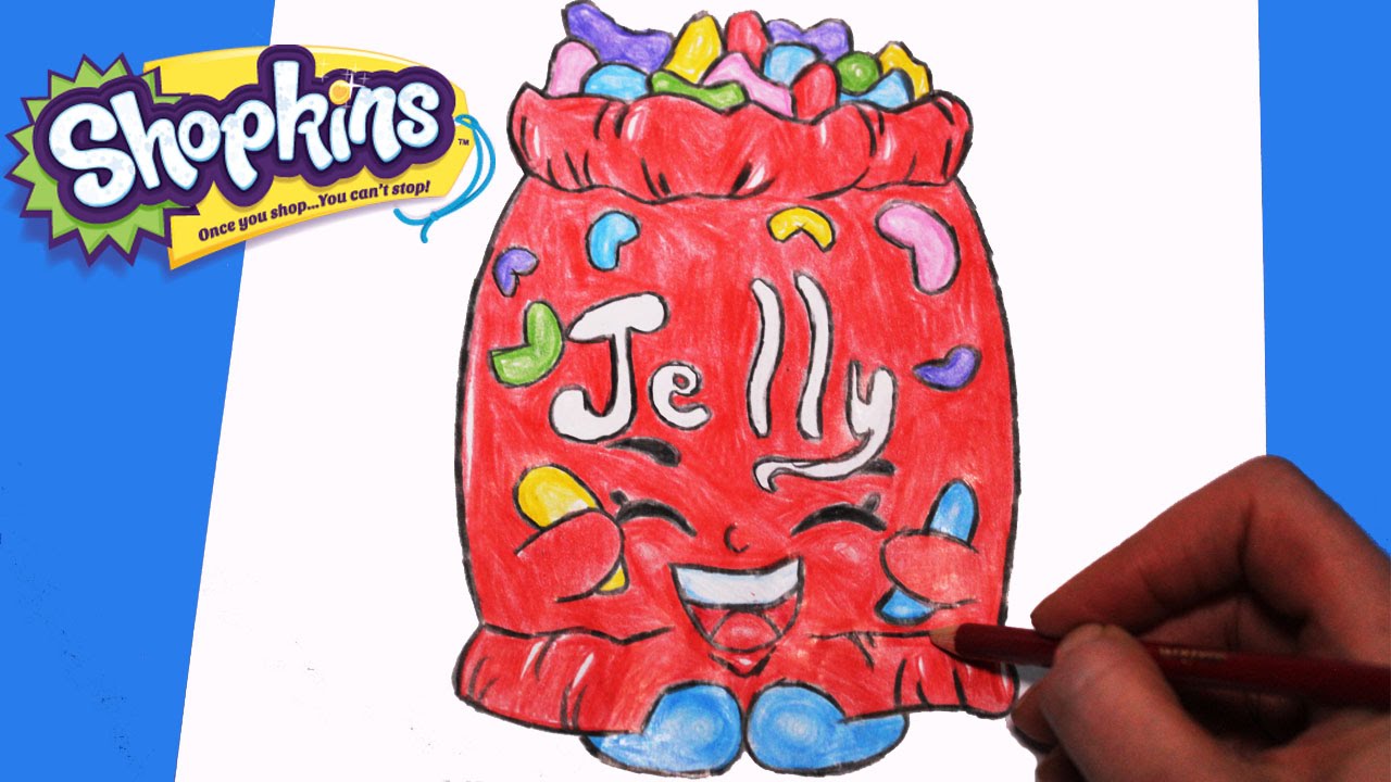 1280x720 how to draw shopkins season jelly b step - Jelly Bean Drawing