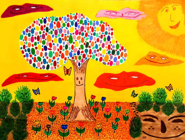 640x485 neal alicakos artwork tree of the jelly bean original drawing - Jelly Bean Drawing