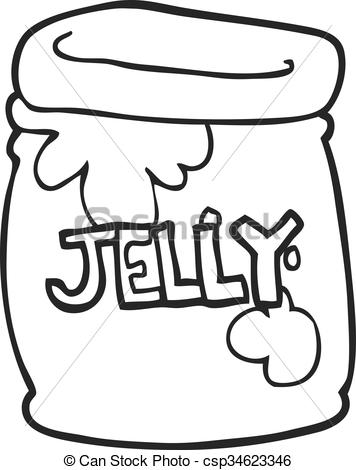 356x470 freehand drawn black and white cartoon jar of jelly - Jelly Drawing
