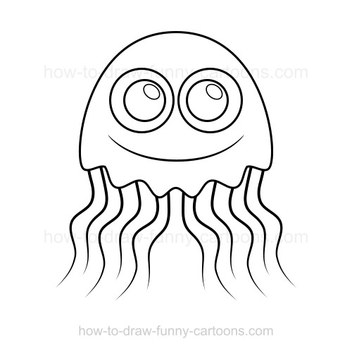 500x499 How To Draw A Jellyfish - Jellyfish Drawing