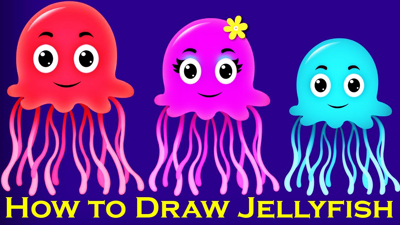 1280x720 How To Draw Jellyfish Creative Art Work Easy Drawing Steps - Jellyfish Drawing Color