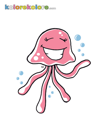 350x454 Drawings, Cards, Colored Or To Draw And Color Free - Jellyfish Drawing Color
