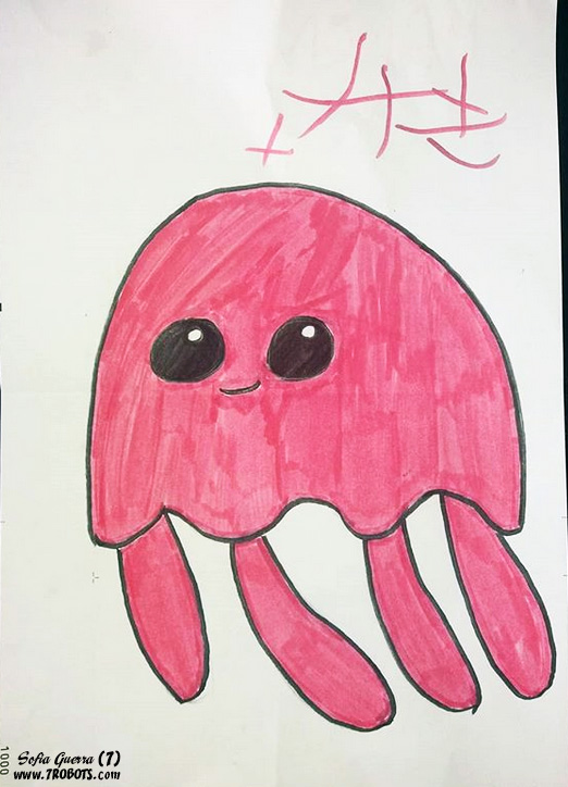 522x724 Kids Drawing Kawaii! My Daughter's Pink Kawaii Jellyfish - Jellyfish Drawing For Kids
