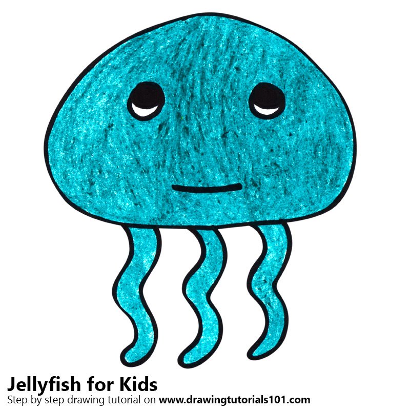 800x800 Learn How To Draw A Jellyfish For Kids Very Easy - Jellyfish Drawing For Kids