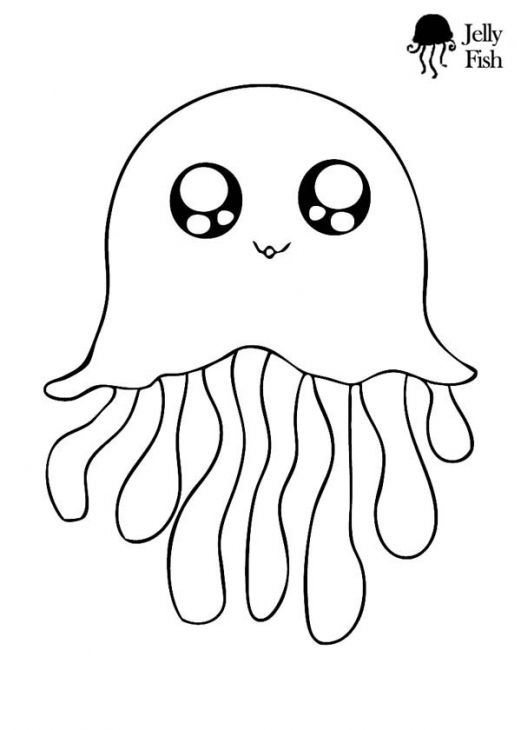 521x730 this is the cutest jellyfish coloring - Jellyfish Drawing For Kids