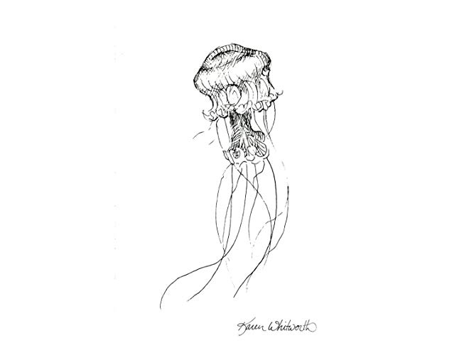 667x500 Jellyfish Ink Drawing - Jellyfish Line Drawing