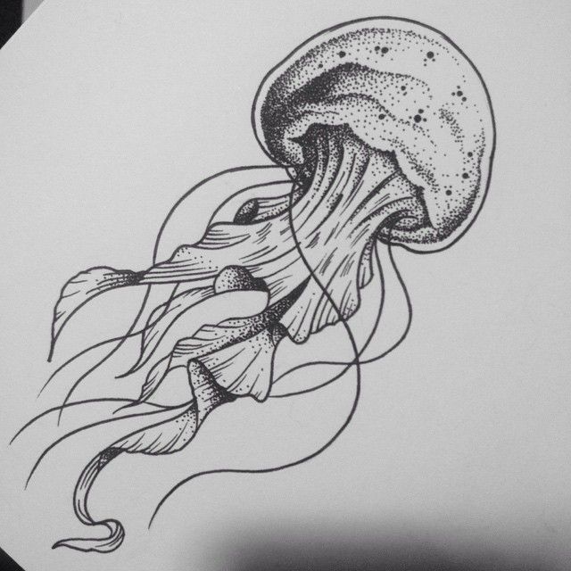 Jellyfish Tattoo Drawing at PaintingValley.com | Explore collection of ...